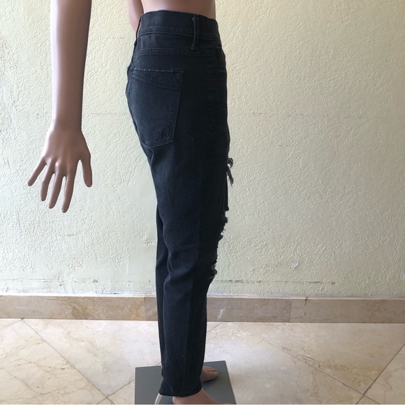 Express Jeans Black Ripped Jeans Denim Pants Women’s Size 12R Mid-Rise Leggings - Picture 3 of 16